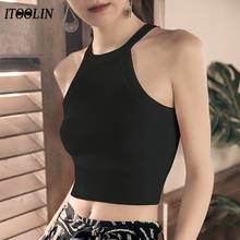 ITOOLIN Summer Sexy Corset Tank Crop Top Women Off Shoulder Bustiers Unif Aesthetic Accessories Solid Color Slim Haut Femme 2024 - buy cheap