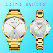 Couple Watch Set 2020 Curren Watches For Man And Woman Minimalist Golden Watches For Lovers Business Wristwatch Relogio Feminino 2024 - buy cheap