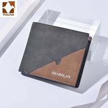 leather wallet for men 2020 short mini wallet Retro slim male wallet ultra-thin men's cross-section patchwork pocket men' wallet 2024 - buy cheap