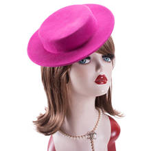 Bretelle chapéu fascinator feminino tilt 100% lã chapéu de feltro base de milinery a059 2024 - compre barato