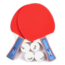Ракетка для настольного тенниса 2 игрока набор 2 ракетки для настольного тенниса с 4 мячиками для пинг понга для школы дома ракетка для пинг понга летучая мышь 2024 - купить недорого