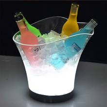 Cubo de hielo recargable con luz LED, Enfriador de 5,5 l para vino, Whisky, champán, cambio de colores, para fiesta, hogar, Bar, club nocturno 2024 - compra barato