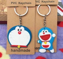 COSANER  Happy Doraemon Anime Key Chain PVC Figure  Keyring cute Toy Keychain Keyholder Birthday Gifts Unisex NEW 2024 - buy cheap