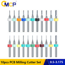 CMCP 10pcs 0.5-3.175mm PCB Milling Cutter Set Carbide End Mill 3.175mm Shank CNC Router Bit PCB Milling Bit PCB Engraving Bit 2024 - buy cheap