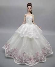 Vestido de princesa con hombros descubiertos para muñeca Barbie, ropa de fiesta de boda, accesorios para muñecas de 1/6 pulgadas, blanco, púrpura, clásico, 11,5 2024 - compra barato