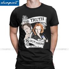 Мужская хлопковая футболка с принтом The X файлы Scully Mulder НЛО Пришельцев ТВ футболки с коротким рукавом летние топы 2024 - купить недорого