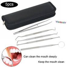 Juego de Herramientas dentales de acero inoxidable, espejo de boca, Kit Dental, instrumento para preparar dentistas, 5 uds. 2024 - compra barato