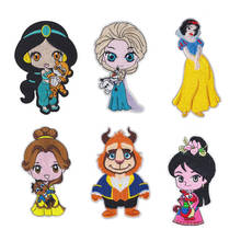 Disney-figuras de acción de Frozen para niños, parches bordados de Frozen, Elsa, princesa bella Mulan, ropa, Gif de Navidad 2024 - compra barato