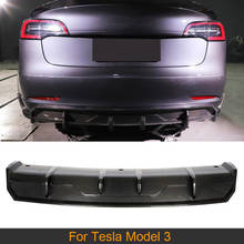 Car Rear Bumper Diffuser Lip Splitters For Tesla Model 3 2016 - 2019 Rear Bumper Diffuser Lip Spoiler Splitters Carbon Fiber 2024 - buy cheap