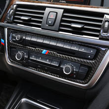 Tira de fibra de carbono para Interior de coche, embellecedor decorativo para Panel de CD, aire acondicionado, para BMW Serie 3, 4, 3GT, F30, F32, F34, F36 2024 - compra barato