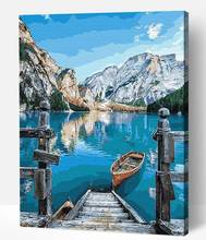 Frame Mountain Lake DIY Painting By Numbers Landscape Handpainted Oil Painting Modern Home Wall Art Canvas Painting Art 2024 - buy cheap