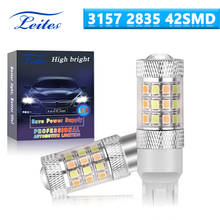 2PCS 1157 BAU15S 3157 7443 Turn Signal Light 2835 42SMD White Yellow Switchback  Dual Color Car Bulbs Tail Brake Reverse Lamp 2024 - buy cheap
