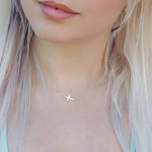 Cute Girls Tiny Silver Color Sideways Cross Necklace For Women Fashion Chain Choker Female Prayer Christian Jewelry Party Gift 2024 - buy cheap