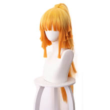 Anime Demon Slayer Kimetsu no Yaiba Agatsuma Zenitsu Women Ponytail Long Wig Cosplay Costume Heat Resistant Synthetic Hair Wigs 2024 - buy cheap