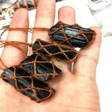 5Pcs Retro Natural Black Tourmaline Stone Necklace Pendant Black Tourmaline Original Stone Ore Specimen Jewelry Accessories Gift 2024 - buy cheap