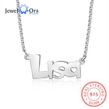 JewelOra-collares de plata de ley 925 con nombre personalizado para mujer, colgante de placa con letras personalizadas, con corazón, regalos de navidad 2024 - compra barato