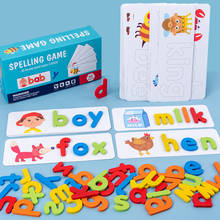 Wooden Alphabet Letter Learning Cards Set Word Spelling Practice Game Toy English Letters Spelling Card Word Toys Gifts 2024 - buy cheap