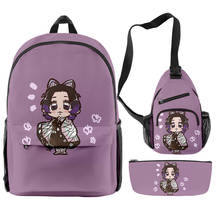 Demon Slayer Japan Anime Backpacks Sets Kimetsu No Yaiba Teenage Boys Girls Students Schools Bags Waterproof Kawaii Laptop Bags 2024 - buy cheap