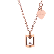 Luxury Rose Gold Stainless Steel Hourglass Love Necklace Collier Acier Inoxydable Femme Water Resistant Jewellery 2024 - buy cheap