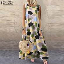 2020 Summer Polka Dots Printed Sundress ZANZEA Women Sleeveless Party Dress Casual Bohemian Beach Vestidos Female Robe Tunic 2024 - buy cheap