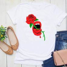 Women Graphic Floral Flower Sexy Cute 2021 Printing Summer Short Sleeve Fashion Print Female Clothes Tops Tees Tshirt T-Shirt 2024 - buy cheap