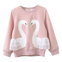 2020 New Child Baby Girls Clothes Kids Spring Fall 3d Swan Hoodies Cotton Long Sleeve Lace T-shirt Top Children Casual Clothes 2024 - buy cheap