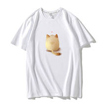 Oversized T-Shirts Summer Women Cat Print Cotton Tees Harajuku Kawaii Cotton Tees Funny T Shirt Graphic Top Female Streetwear 2024 - купить недорого