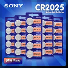 Pilas de botón de litio para Sony Original 3V cr2025, 25 uds., cr 2025 ECR2025 DL2025, batería de moneda para reloj con calculadora a escala 2024 - compra barato