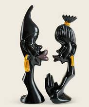 Home gifts crafts Resin European decorative arts SET creative ornaments abstract black couples living room TV cabinet wedding 2024 - buy cheap