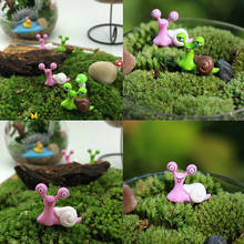 Diy mini artesanato animais caracóis estatueta micro potted paisagem bonsai ornamento jardim em miniatura decoração do jardim 2024 - compre barato