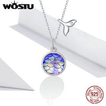 WOSTU 925 Sterling Silver Fishtail Scale Necklace for Women Translucent opal Luxury Brand Fine Jewelry Mode FIN448 2024 - buy cheap