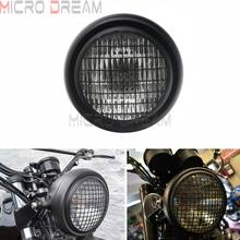 Motorcycle Headlamp Cafe Racer Retro Headlight 12V Mesh Grill Headlight Hi-Lo Lamp For Harley Chopper Bobber Scrambler Honda NX 2024 - buy cheap