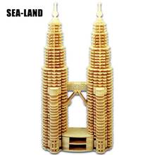 3D Diy Wooden Puzzle Toys For Children Petronas Twin Tower Educational Montessori Puzzle Toy As A Good Hobby Gift For Kids Adult 2024 - buy cheap