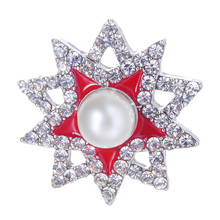 Vocheng pentagrama de pérola e multibroca, 2 cores com 18mm de botões de pressão para pulseiras e colares, jóias diy 2024 - compre barato