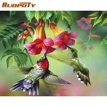 RUOPOTY Full Drill Diamond Painting 5D Bird Flowers Embroidery Animal Mosaic Home Decor New Arrival 2024 - buy cheap