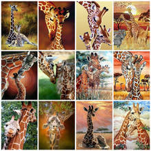 AZQSD DIY Diamond Painting Mosaic Animal Full Sets Diamond Embroidery Giraffe Rhinestones Square Drill Home Decor Gift 5D 2024 - buy cheap