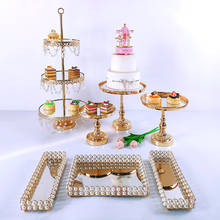 Conjunto de bandeja decorativa com 3 camadas, utensílios de decoração acrílica para bolo e cupcake, bandeja dourada, sobremesa, casamento 2024 - compre barato