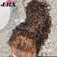 Pelucas de cabello humano con encaje frontal para mujer, pelo Remy con ondas al agua, Color rubio miel, ombré, 13x4 2024 - compra barato