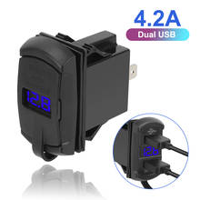 Auto Adapter for Car RV Camper Caravans Dustproof Phone Charger Dual USB Ports 5V 4.2A Digital display Waterproof Car Charger 2024 - buy cheap