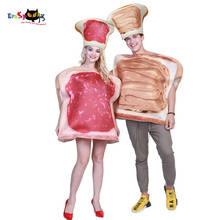 Eraspooky Bread Couple Dress Sandwich Cosplay Funny Food Toast Hat Halloween Costume For Adult Carnival Party Fancy Derss 2024 - buy cheap