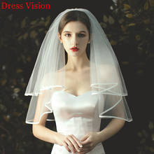 Hot Sell Short Wedding Veil 2 Layer Bridal Mesh Veil With Comb Bridal Veil Ivory Veil Two-Layer Simple Style Bridal Accessories 2024 - buy cheap