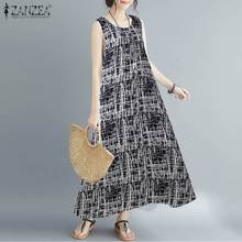 Bohemian Printed Maxi Dress Women's Summer Sundress ZANZEA 2021 Casual Sleeveless Tank Vestidos Female Sarafans Robe  5 2024 - buy cheap