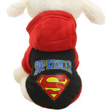 Superman Dog Hoodie Coat Soft Fleece Warm Puppy Clothes Pet Sweatshirt Winter Dog Clothes Puppy Kitten Chihuahua Pug  Costume 2024 - buy cheap
