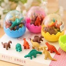 8Pcs cute Dinosaurs Egg Pencil Rubber Eraser Students Office Stationery for kids with 1 eggs 2024 - buy cheap