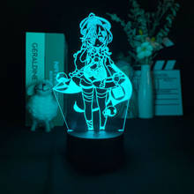 Genshin-Lámpara de ilusión 3D para decoración de dormitorio, figura de impacto, Qiqi, luz LED, ambiente, mesita de noche, regalo para niños 2024 - compra barato