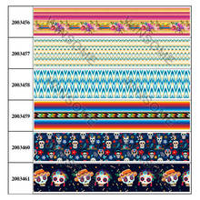 Мексиканский стиль печать 5 ярдов корсаж/атласная лента 22 мм/25 мм/38 мм/50 мм/75 мм для девочки DIY вечевечерние волос бант подарок 2024 - купить недорого