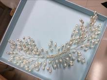 Peines de pelo con perlas elegantes para mujer, diademas nupciales, horquillas de rama de hoja, tocado, fiesta, accesorios para el cabello de boda hechos a mano 2024 - compra barato