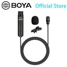 Boya microfone de lapela cardioide xlr com clipe, microfone lavalier para canon sony panasonic, câmeras, gravador de zoom, vlog, youtube, vídeos 2024 - compre barato