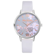 Relojes de moda para mujer, con flores estampadas para mujer, reloj de pulsera de cuero de cuarzo informal de lujo, reloj de vestir para mujer # D 2024 - compra barato