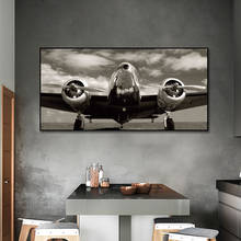 Черно-белый самолетик абстрактный холст фотообои искусство картина для гостиной домашний Декор без рамки 2024 - купить недорого